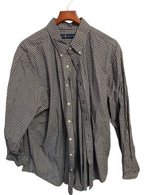 Polo Ralph Lauren Black And White Checked Long Sleeve Button Up Shirt 2XB